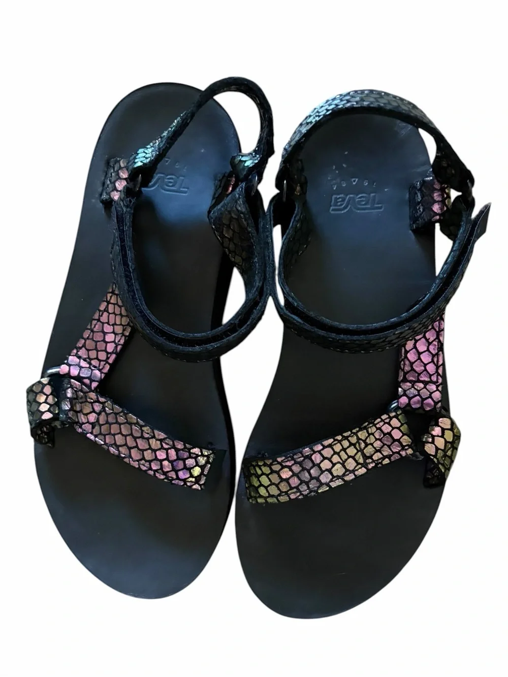 Teva Flatform Universal Iridescent Sandals size 7